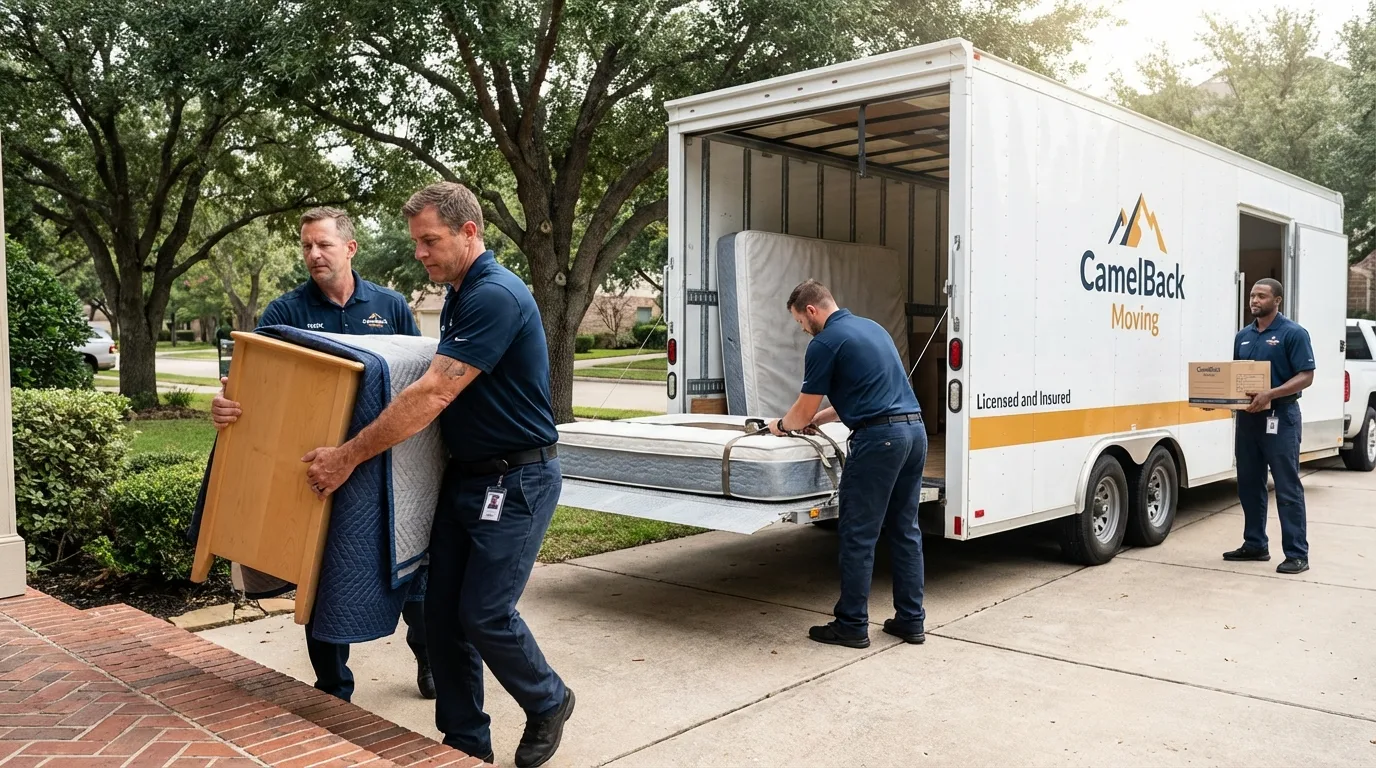 Crew loading residential truck for cross-state move from Maspeth, NY